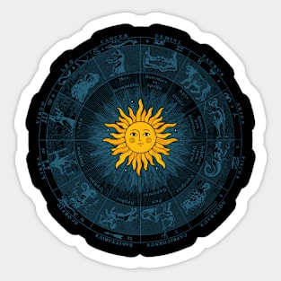 Zodiac Signs Astrology Sun Dial Sticker